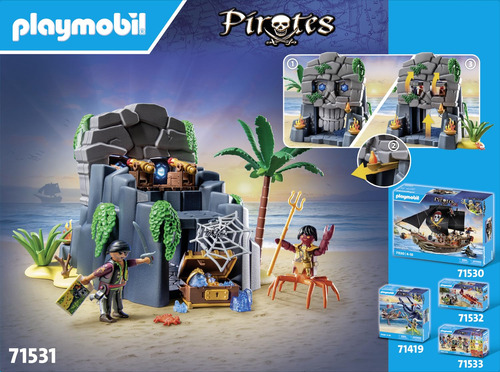 Set De Juego Playmobil Pirates Skull Island Con 73 Piezas