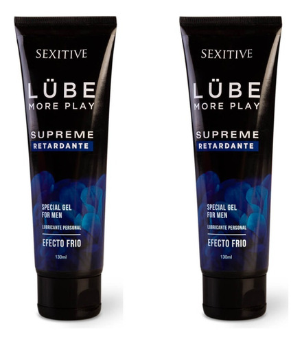  2 Gel Intimo Masculino Lube Supreme Efecto Frio+prolongado