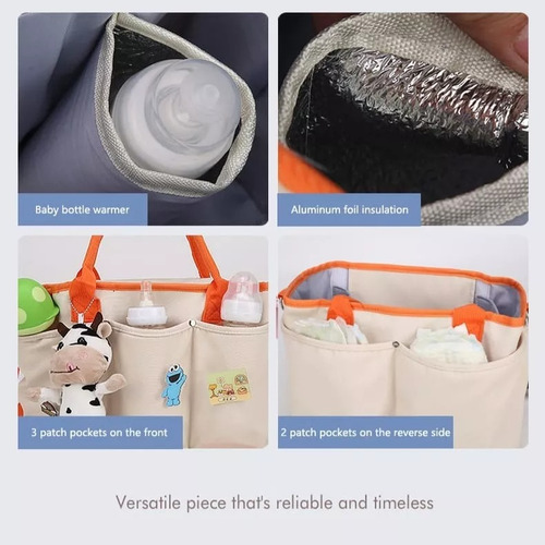 Bolso Pañalera Con Divisiones, Colgador Y Sujetador