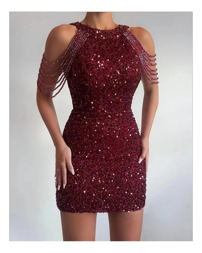 Elegante Vestido Femenino Con Corte De Cordel De Lantejo