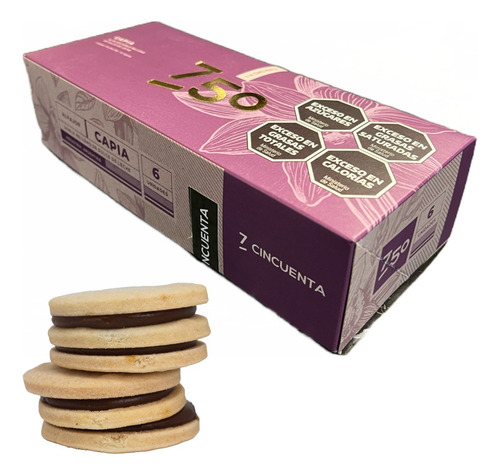 Alfajor 7cincuenta 750 Capia C/ Dulce De Leche 6 Unidades