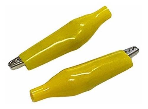 Pinza Clip Cocodrilo Mediano Amarillo X 10 U