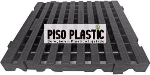 Kit 2 Pçs Estrado Alto Reforçado Pallet Deck 4,5x50x50 Preto