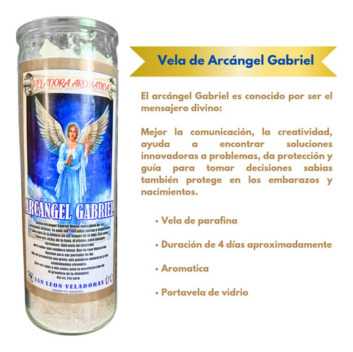 Vela Arcángel Gabriel Mejora Comunicación Y Creatividad Blanco Gabriel
