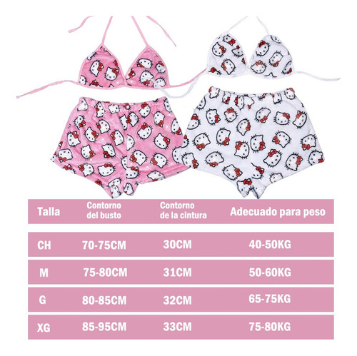Pijamas De Dama Short Y Crop Top Brassier De Hello Kitty