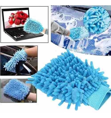 Imagen 3 de 8 de Guante Manopla Microfibra 15x22cm Auto Hogar Premium