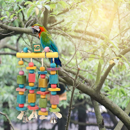 Pinzones Madera Rasgando Juguete Guacamayos Perca