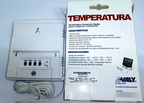 Termómetro Digital C/higrómetro Int/ext Avaly Modva-edt-1-55