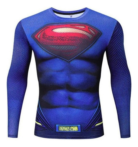 Tops Camisa Compresión Con Estampado De Superman Para Hombre