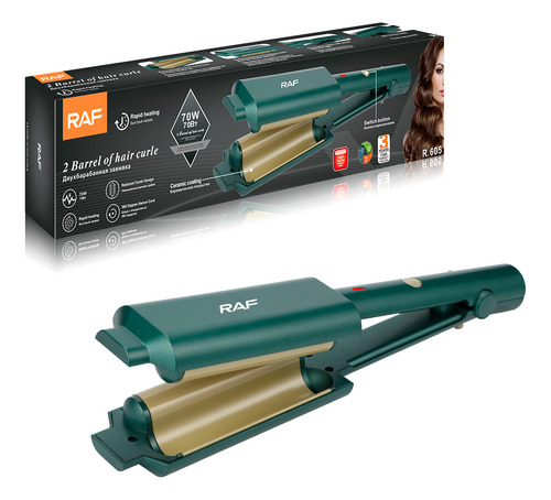 Rizador Raf R.605 1 Barril De Cerámica Color Verde