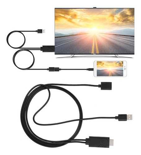 2 En 1 1080p Usb Hembra A Hdmi Macho Hdtv Cable Adaptador Ca