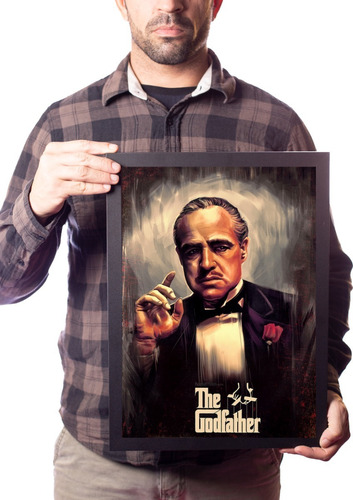 Quadro The Godfather O Poderoso Chefão Arte Poster Moldurado