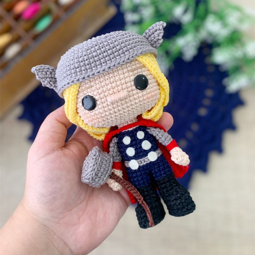 Thor Boneco De Amigurumi Os Vingadores Super-herói