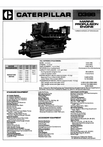 Motor Cat D398 Marina P/draga Topadora Pala Cargadora Envio