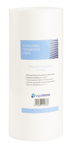 Filtro De Agua Polipropileno De 10 X4  5 Micras