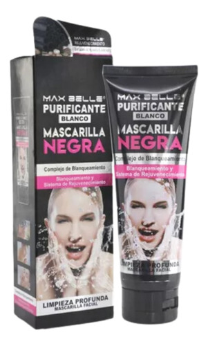 Mascarilla Facial Negra Blanqueadora Maxbelleza 130ml