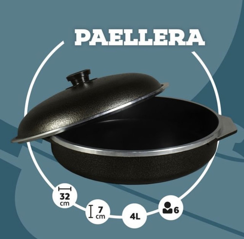 Paellera Sarten Doña Tina Sin Antiadherente Cod. 400 Aqua