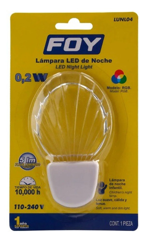 Lámpara Decorativa De Noche Led, Rgb 240 V Foy Lunl04