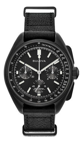 Reloj de cuero Bulova Archive Lunar Pilot 98a186 para hombre