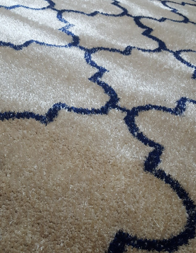 Tapete Alfombra Negro Con Dorado Shag Suave 1.15x1.60mts