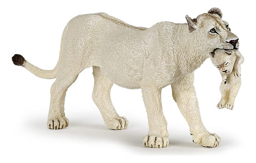 Figura De Leona Blanca Con Cachorro Multicolor