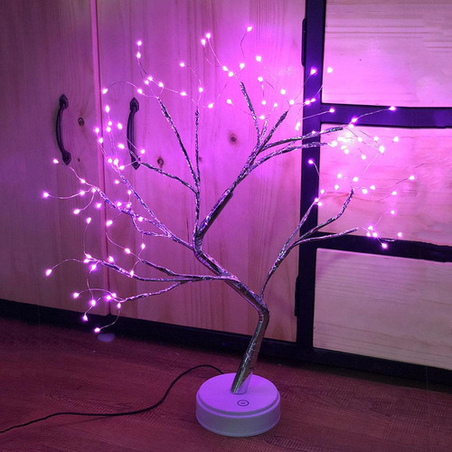 Decorative Tabletop Tree Night Light For Home Decor Rosado