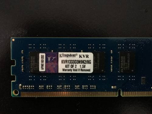 Memória RAM ValueRAM  8GB 2 Kingston KVR1333D3N9K2/8G