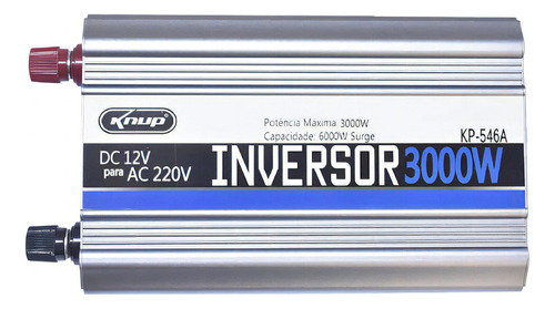 Inversor de corrente Knup KP-546A com voltagem mínima de saída 220V e 12V de entrada