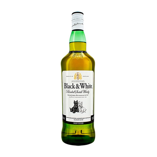 Imagen 1 de 4 de Botella Whisky Blended Scotch Black & White 8 Escocia 1l