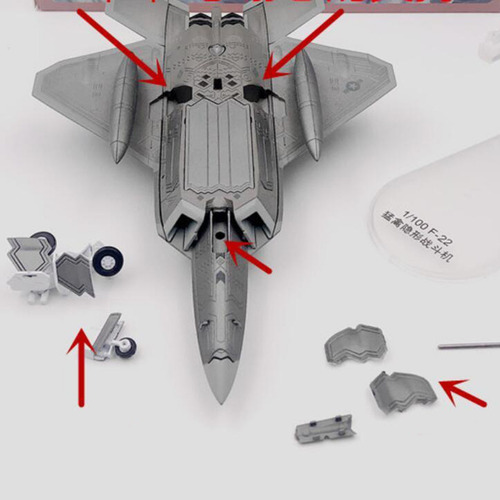 Modelo De Avión De Avión F-22 A Escala 1/100 Con Soporte