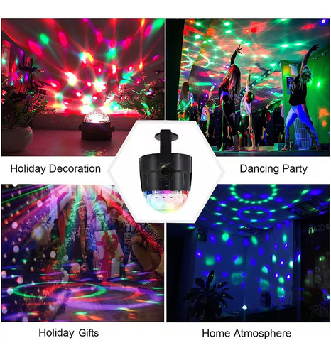 2pack Colorido Globo Rgb Led Iluminación Láser Dj Festa Bal