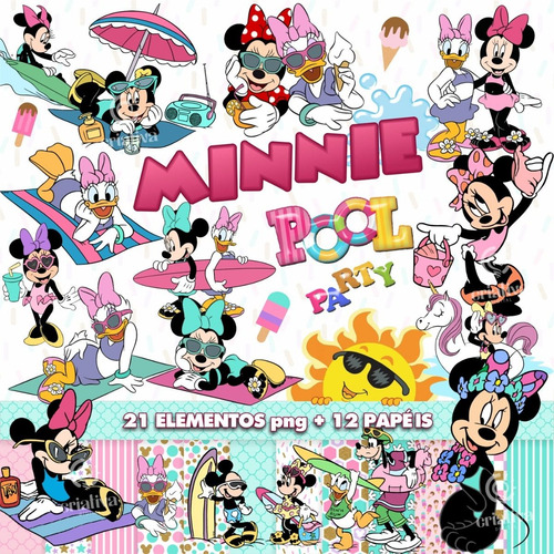 Kit Digital Minnie Pool Party