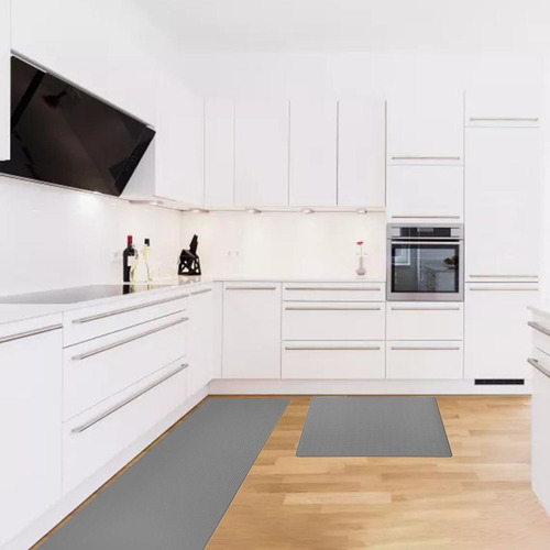 Alfombrilla Antideslizante De Pvc Para Cocina, Gris 2 Piezas