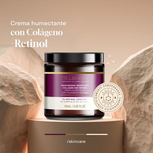 Imagen 2 de 7 de Crema Antiarrugas 60ml 3% Retinol Complejo Colageno Skincare