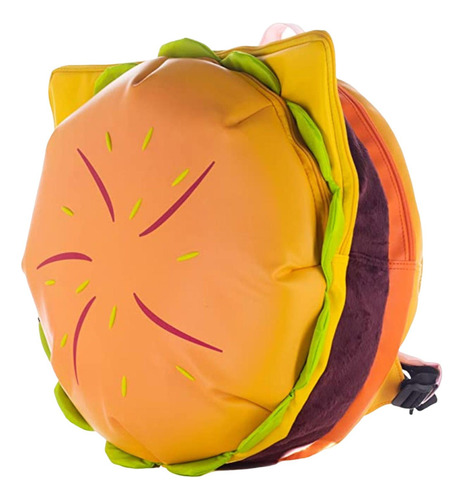 Mochila Cheeseburger Fashion Tote Zipper Pouch Uso Diário
