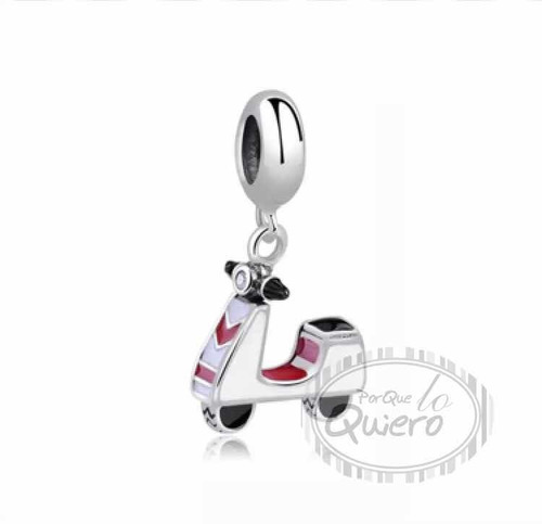 Charm 100% Plata 925 Dije Moto Motoneta Compatible Pandora