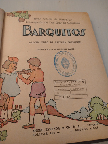 1° Libro Lectura Barquitos - Schultz / Prat Gay ' 56 (Usado)
