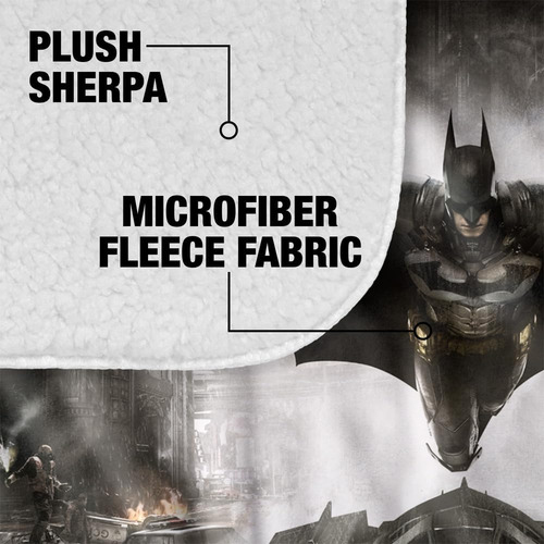 Manta De Batman Arkham Knight, 50 X 60, Póster Con Parte Tra
