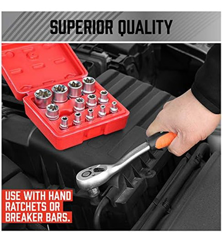 Juego De Enchufes Torx E-torx De 14 Piezas, Juego De Enchufe