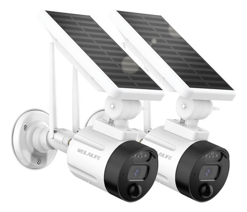 Weilailife Camara De Seguridad Solar Inalambrica Wi-fi 2k, C