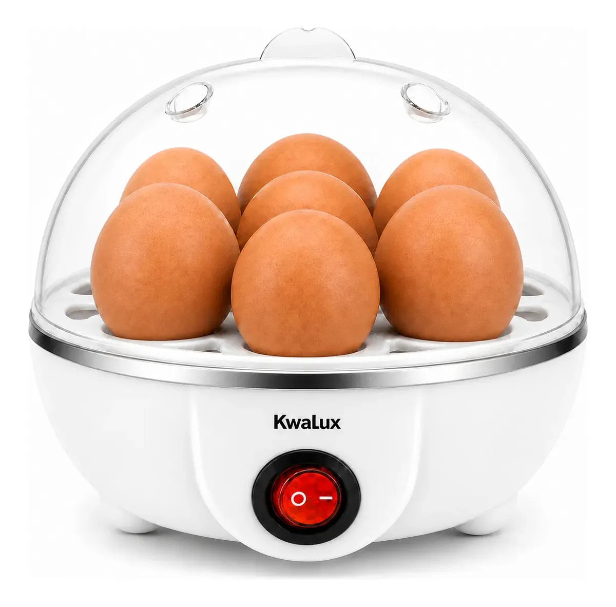 2 en 1 Vaporera de Verduras y Hervidor Kwalux Huevos Portatil Color Blanco