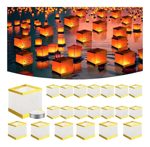 Luces De Piscina Con Vela Flotante 20 Pcs Luces De Oración