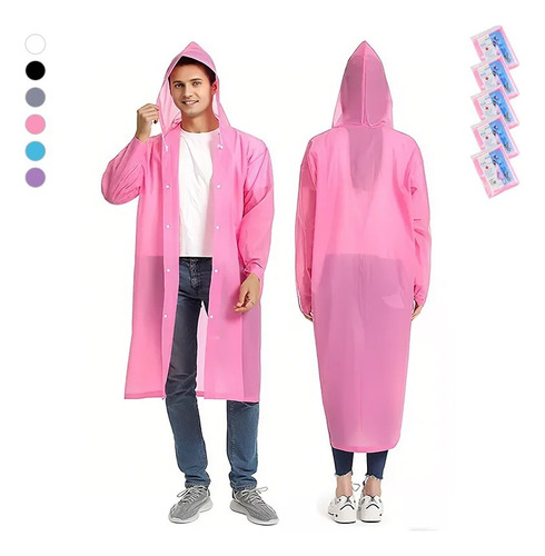 2 Pzs Poncho Capa Impermeable Reutilizable Portátil Lluvia