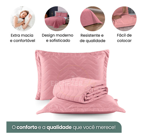 Cobre Leito Cama Queen Cama Box Com Porta Travesseiros Toque Macio Cor Rose