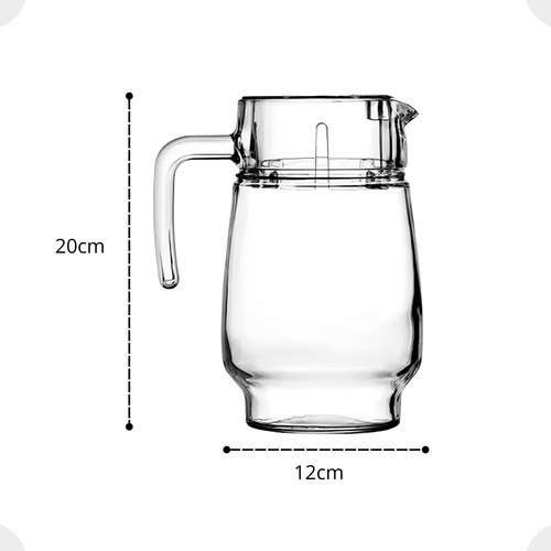 Jarra Vidro 1,8 Litro C/tampa Linha Safira Suco Água Vinho