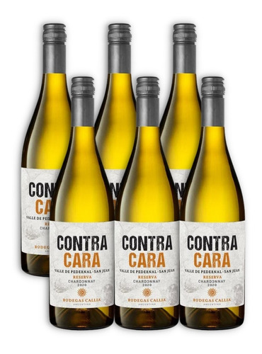 Contra Cara Reserva Vino Chardonnay Caja X6u 750ml San Juan