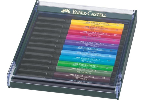 Faber-castell Pitt Artist Brush Pen, Juego 12 Colores Una