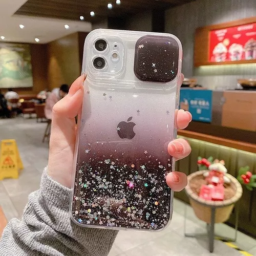 enfermedad Agua con gas Principiante Funda Para iPhone 7 8 Plus X Xs Xr Glitter Cubre Camara