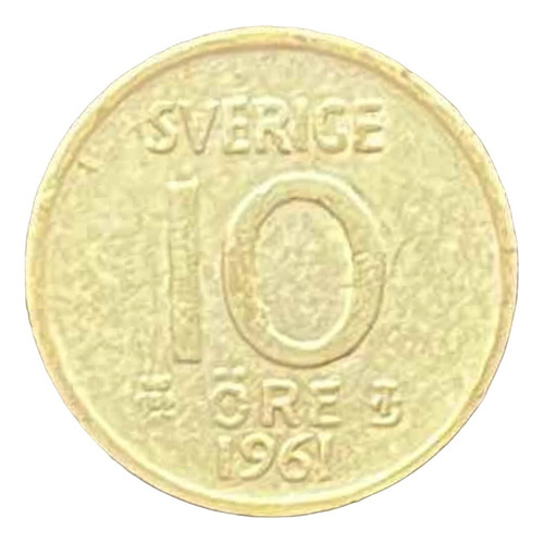 Suecia - 10 Ore - Año 1961 - Km #823 - Plata .400 - Corona