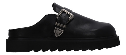 Zuecos Berlin Dama Negro Con Hebilla